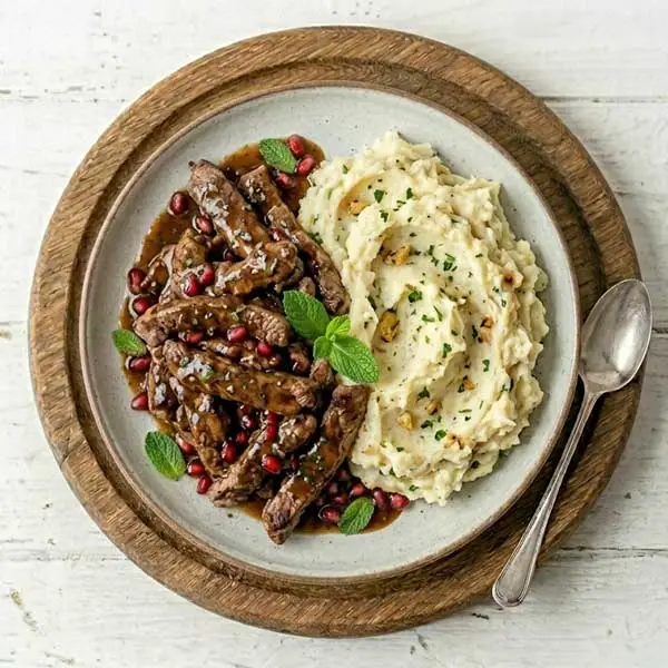 Herb Braised Lamb With Mashed Garlic Potatoes